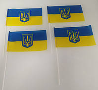 Махательные флажки Украины на палочке 12 х 20 см.