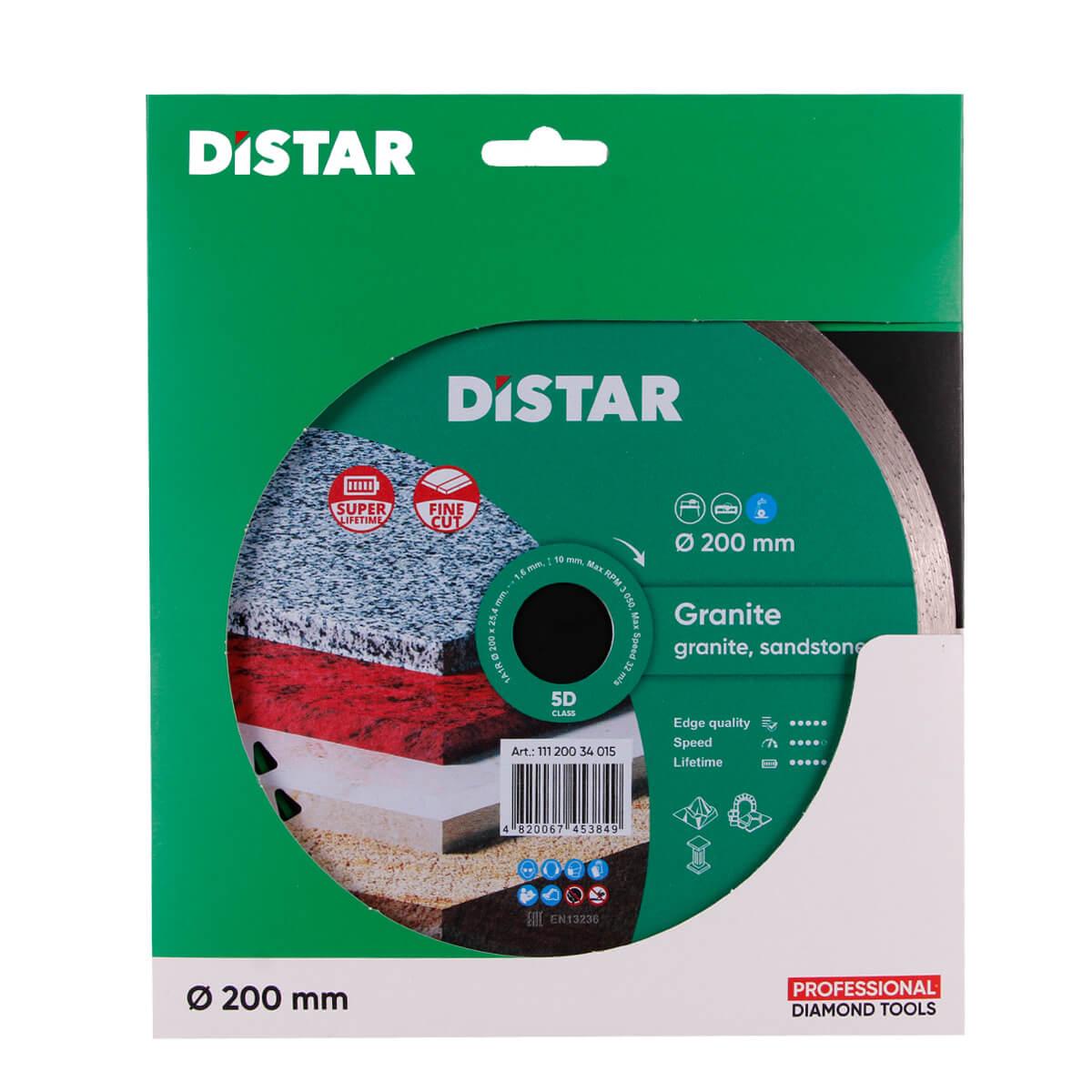 Круг алмазний відрізний Distar Granite 1A1R, 200x1,6x10x25,4 (11120034015)