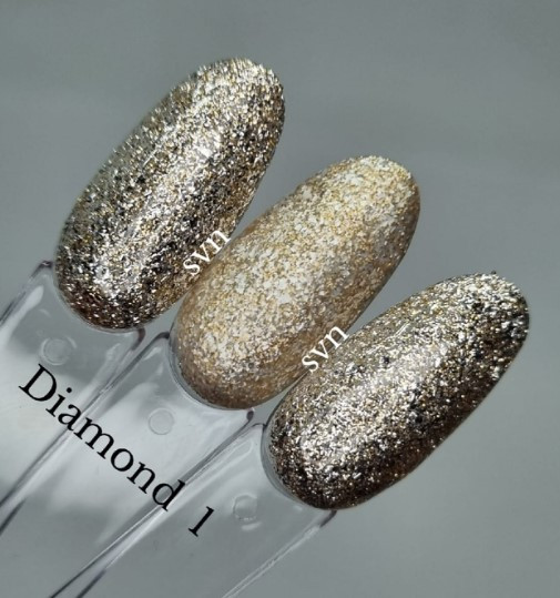 Гель лак (блискучий) для нігтів біле золото, шампань SVN Diamond №10мл