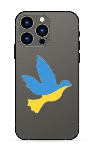 Патріотична наклейка на телефон / чохол  "Вільний птах жовто-блакитний. Україна" 7х8 см