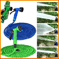 Гнучкий садовий шланг поливальний X-HOSE, що розтягує шланг для дачі для поливання городу та саду 75 м Синій spn
