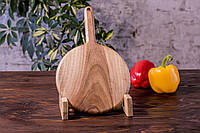 Кухонна горіхова дошка дерев'яна  «Кочерга» з гравіюванням