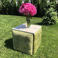 Пуф трансформер 5в1 із велюру з білим столиком