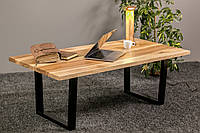 Кофейный стол из массива дерева в стиле loft EcoWalnut с ровными краями