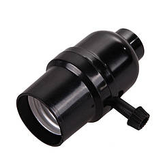 Патрон Е27 для лампи Едісона — чорний із вимикачем