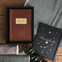 Именной ежедневник с гравировкой из натуральной кожи "Notebook" Коричневый А5 RM03-06