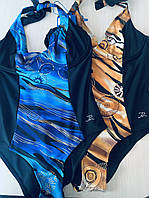 КУПАЛЬНИК жіночий 5188 42 розмір злитний купальник тигровий синій