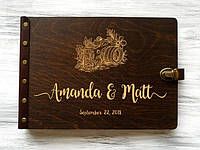 Свадебный фотоальбом в деревянной обложке «Фотоаппарат» WPA-0010