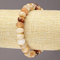 Браслет на резинці з натурального каменю Сердолік гладкий рондель d-9х7мм+- купити біжутерію дешево оптом в інтернеті