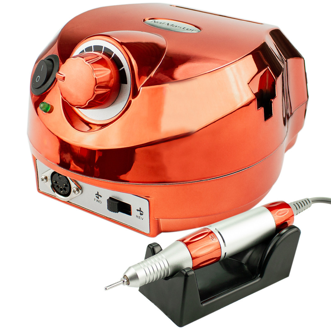 Професійний фрезер ZS-601 Chrom для манікюру і педикюру 45000 об./хв., 65 Вт. Дзеркальний червоний, фото 1