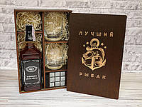 Подарочный набор для виски с камнями в деревянной коробке DSW-0005