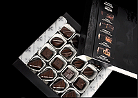 Шоколадные конфеты ручной работы в подарочной коробке «Коллекция Бачевских» Черный шоколад 16 шт