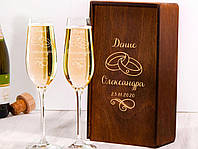 Бокалы для шампанского на свадьбу с индивидуальной гравировкой CG-0011