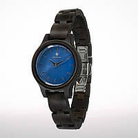 Деревянные часы на руку женские с индивидуальной гравировкой "BlueStar" от SkinWood SW-002