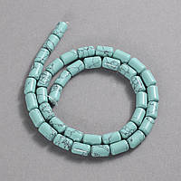Бусини Бірюза гладкий циліндр d-10х6мм +- L-41 см +- купити біжутерію дешевооптом в інтернеті