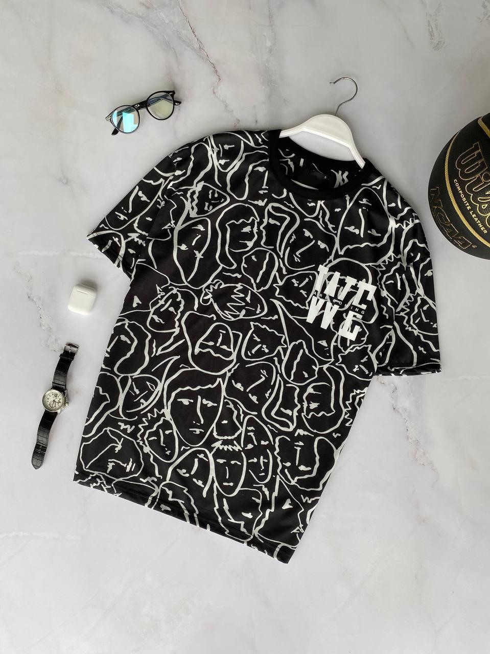 Чоловіча футболка M1023 чорна, фото 1