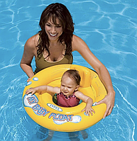Детский надувной круг с трусиками Intex 67см желтый / Круг для плавания / Плавательный круг для детей