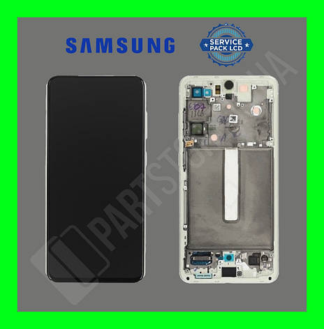 Дисплей Samsung G990 White S21 FE (GH82-26414B) сервісний оригінал у складі з рамкою, фото 2