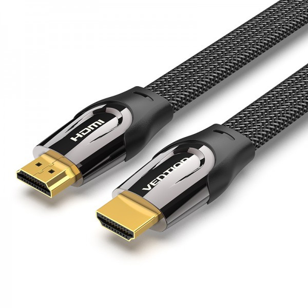 Кабель HDMI Vention 2.0 плоский у сітковому обплетенні 4k HD 3 м Black (AASBI)