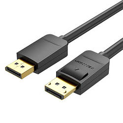 Кабель Vention DP відеокабель DisplayPort v1.2 4K 60Hz, 2K 144Hz 1 м Black (HACBF)