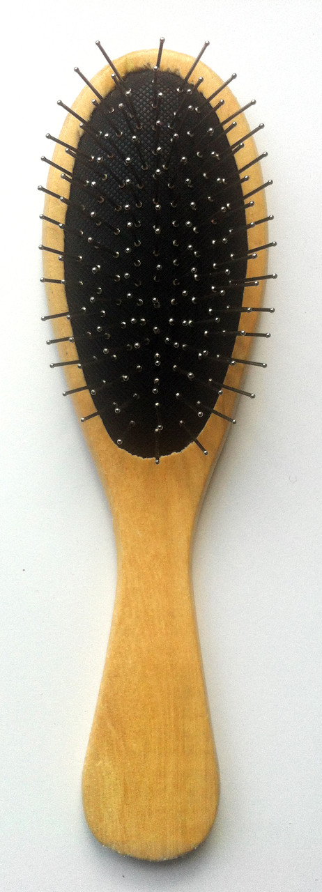 Масажна щітка дерев'яна, металеві зубці (220 мм)