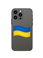 Патриотическая наклейка на телефон / чехол "Флаг Украины" желто-синий / голубой (ЖБ) 7х5 см