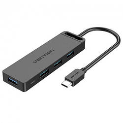 Багатопортовий адаптер Vention USB 3.0 type-c хаб на 4 порти 4 USB + micro USB (TGKBB)