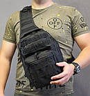 🔥 Тактичний рюкзак-сумка "Mil-Tec - One Strap Assault 10л." (койот) однолямковий рюкзак, зсу, поліції, фото 9