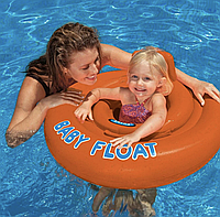 Детский надувной круг с трусиками Intex 76см желтый / Круг для плавания /Плавательный круг для маленьких детей
