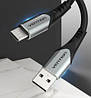 Кабель зарядний Vention USB 2.0 — microUSB 1 м металевий корпус Black (COAHF), фото 4