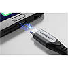 Кабель реверсивний Vention USB 2.0 — microUSB 0.5 м металеві конектори Black (COCHD), фото 4