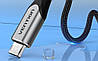 Кабель реверсивний Vention USB 2.0 — microUSB 1 м металеві конектори Black (COCHF), фото 2