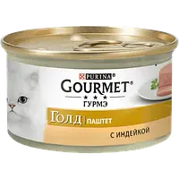 Purina Gourmet Gold Пурина Гурмет Голд консервированный корм паштет с индейкой для кошек,, 85 гр.