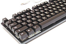 Клавіатура з кольоровою підсвіткою USB KR-6300 УЧЕНКА (240705), фото 4