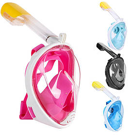 Дитячі повнолицьові окуляри для плавання FREE BREATH (XS) M2068G з кріпленням для камери Рожевий