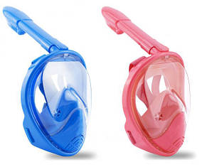 Дитяча повнолицева панорамна маска для плавання EASYBREATH KIDS (XS) M2068G
