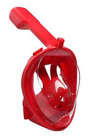 Повнолицева панорамна маска для плавання FREE BREATH (L/XL) M2068G з кріпленням для камери Червоний
