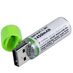 USB акумулятори AA R6 1.2V 1450 mAh Ni-MH Alitek, 2 шт (ціна за 1 акумулятор)