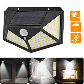 Світильник настінний (вуличний) BK-100 (100 діодів) з датчиком руху і сонячною панеллю (7317)