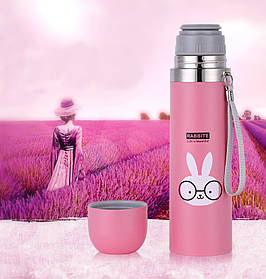 Дитячий термос Life is beautiful 500 мл металевий Pink