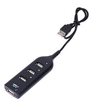 Концентратор USB HUB хаб P/4000 на 4 порти чорний, фото 3