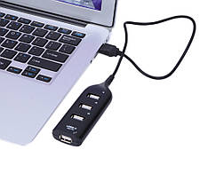 Концентратор USB HUB хаб P/4000 на 4 порти чорний, фото 4