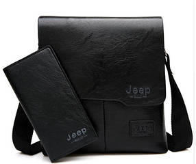 Чоловіча сумка Jeep Buluo + гаманець Jeep Buluo чорний