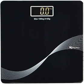 Ваги підлогові скляні (квадратні) на 180 кг Спартак 1604 Black