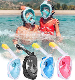 Дитяча повнолицева маска для плавання FREE BREATH (XS) M2068G з кріпленням для камери