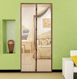 Анти москітна сітка штора на магнітах Magic Mesh Світло-коричневий