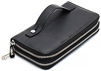 Чорний функціональний чоловічий гаманець-барсетка з натуральної шкіри ST Leather ST127, фото 6