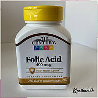 21 century Folic acid Фолієва кислота, 400 мкг 250 таблеток