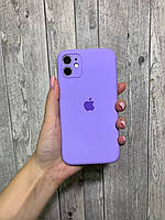 Чехол Silicone Case для Iphone 11 с защитой камеры внутри микрофибра lilac