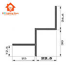 Профіль тіньового шва ПТШ-20 (без покриття) 2500мм, фото 2